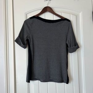 Women's Black & White Striped Short-Sleeve Tee